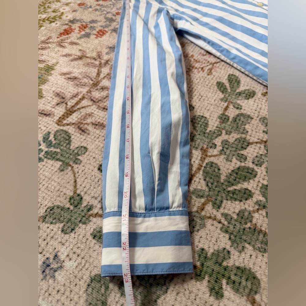 KULE The Hutton Shirt White & Blue Striped Button Down Long Sleeve Cotton, XS - Picture 9 of 11